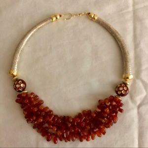 Gold & Red carnelian choker from India